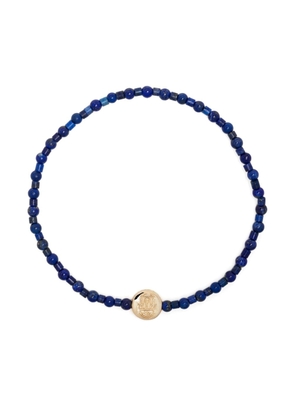 LUIS MORAIS 14kt yellow gold Good Luck beaded bracelet - Blue