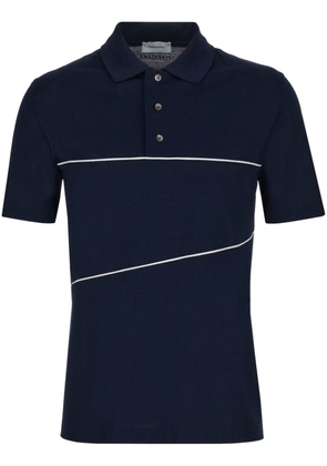 Ferragamo piped-detail cotton polo shirt - Blue