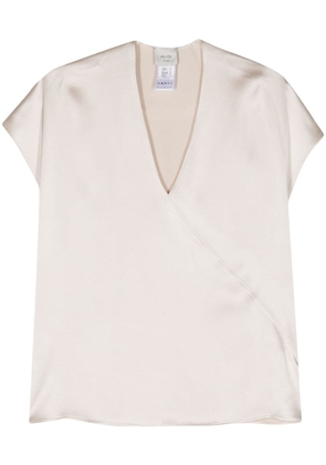 Alysi seam-detail satin blouse - Neutrals