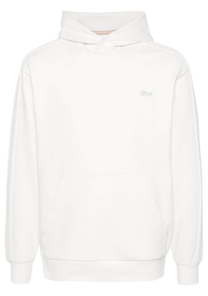Boggi Milano embroidered-logo cotton hoodie - White