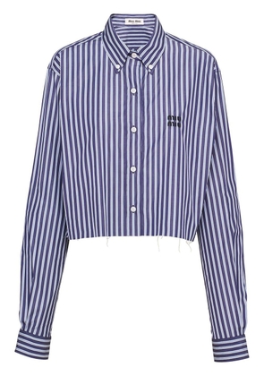 Miu Miu striped poplin shirt - Blue