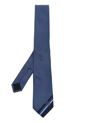 Gucci Interlocking G textured silk tie - Blue
