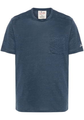 MC2 Saint Barth logo-embroidered linen T-shirt - Blue
