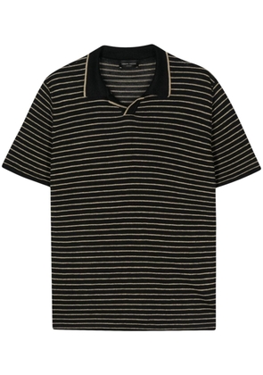 Roberto Collina striped knitted polo shirt - Black