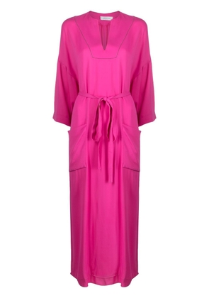 Fabiana Filippi belted long-sleeved midi dress - Pink