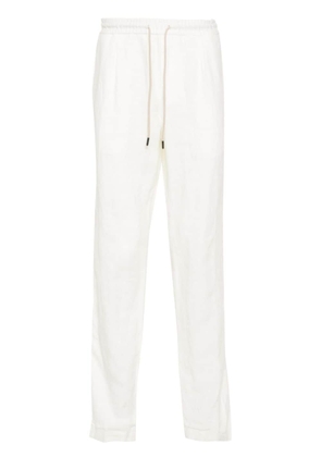 Boggi Milano linen tapered-leg trousers - White