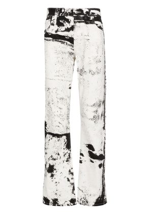Alexander McQueen abstract-print straight-leg jeans - Black