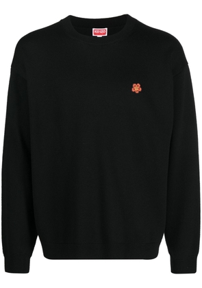 Kenzo flower-patch crew-neck sweatshirt - Black