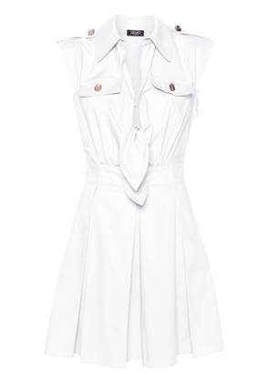 LIU JO pleated cotton minidress - White