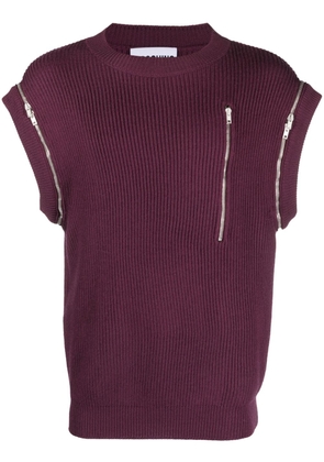 Moschino zip-up detail knitted vest - Purple
