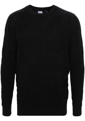 Karl Lagerfeld jacquard-logo cotton jumper - Black