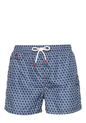 Kiton geometric-pattern swim shorts - Blue
