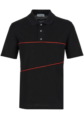 Ferragamo piped-detail cotton polo shirt - Black