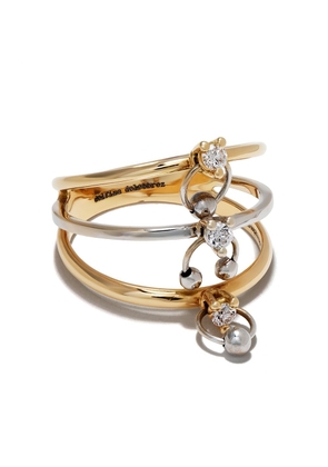 Delfina Delettrez 18kt yellow and white gold Two-in-One diamond ring piercing triple ring