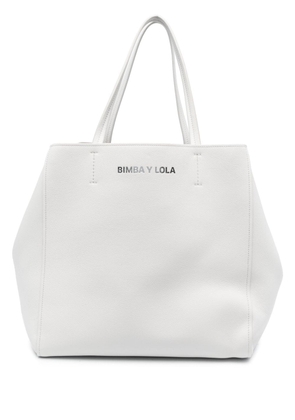 Bimba y Lola large leather tote bag - White