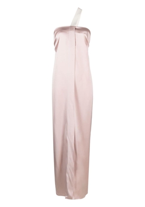 FENDI one-shoulder silk long dress - Pink