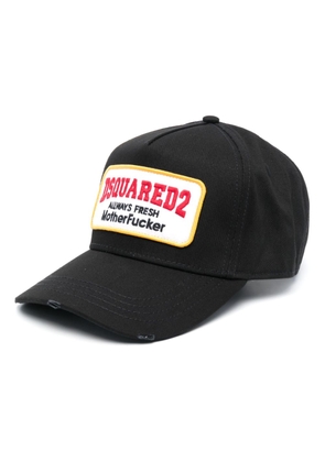 Dsquared2 logo-patch cotton baseball cap - Black
