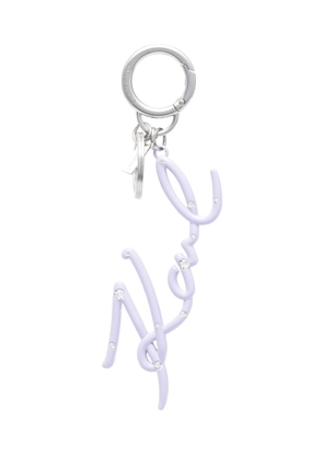 Karl Lagerfeld signature rhinestone-charm keychain - Purple