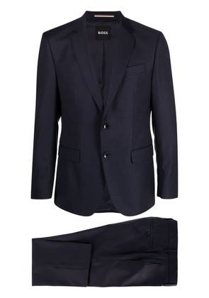 BOSS single-breasted checked suit - Blue