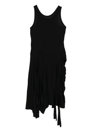 Yohji Yamamoto asymmetric midi dress - Black