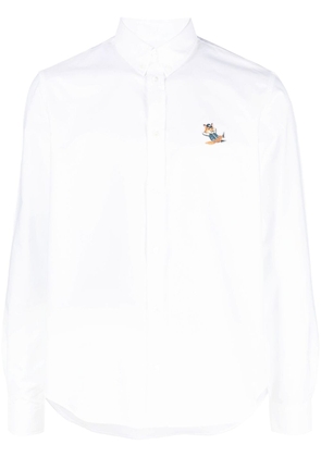 Maison Kitsuné fox-patch long-sleeve shirt - White