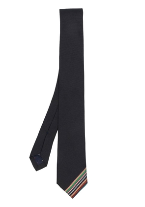 Paul Smith stripe-detail silk tie - Black
