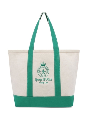 Sporty & Rich Crown cotton tote bag - Neutrals