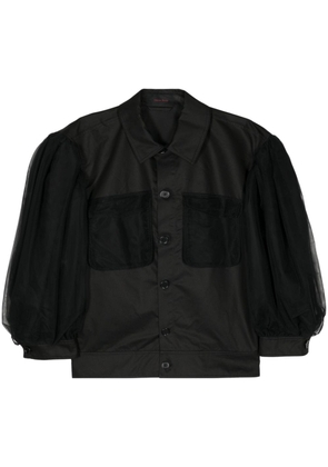 Simone Rocha sheer-overlay bomber jacket - Black