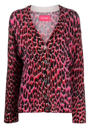 Zadig&Voltaire Mirka leopard-print cardigan - Pink