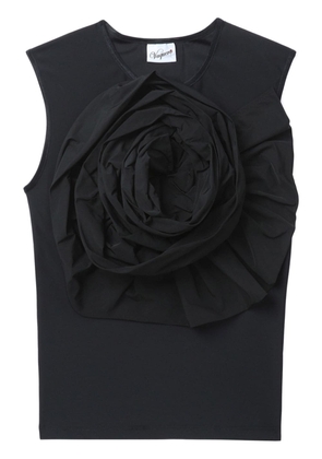 Vaquera floral-appliqué vest top - Black
