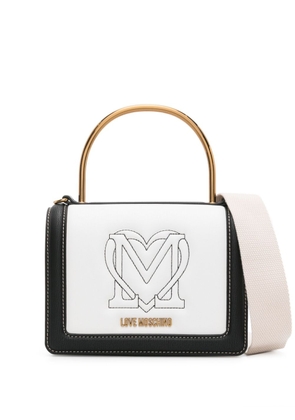 Love Moschino logo-embroidered tote bag - White