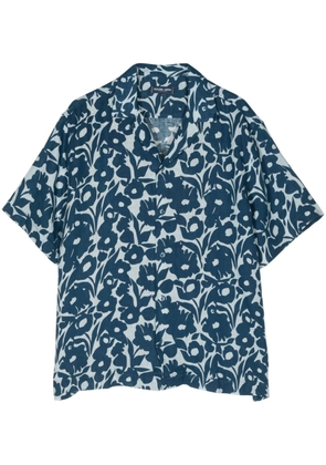 Frescobol Carioca Perennial-print linen shirt - Blue
