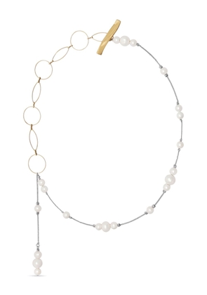DRIES VAN NOTEN asymmetric chain necklace - White