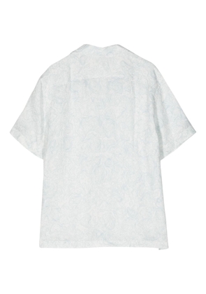 Frescobol Carioca Roberto Topo print linen shirt - White