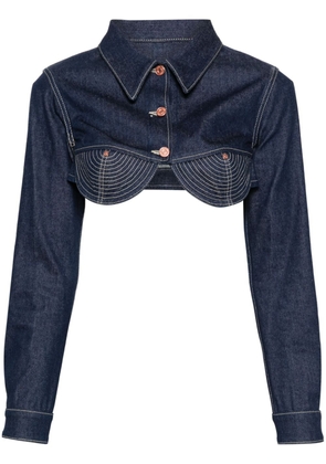 Jean Paul Gaultier The Conical cropped denim jacket - Blue