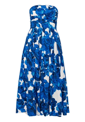 Cara Cara floral-print cotton midi dress - Blue