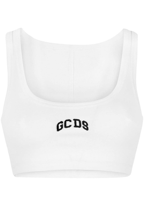 Gcds logo-embroidered crop top - White