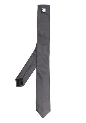 Givenchy logo-plaque silk tie - Grey
