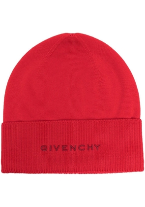 Givenchy logo-motif knitted beanie - Red