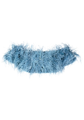 Cult Gaia Goetz feather-detailing top - Blue