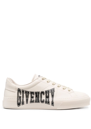 Givenchy logo-print leather sneakers - Neutrals