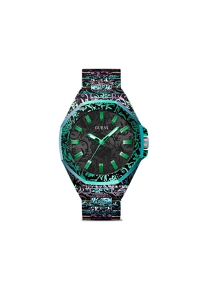 GUESS USA Iridescent recycled steel 46mm - Black