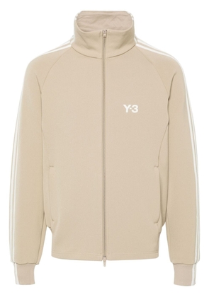 Y-3 3-Stripes logo zip-up sweatshirt - Neutrals