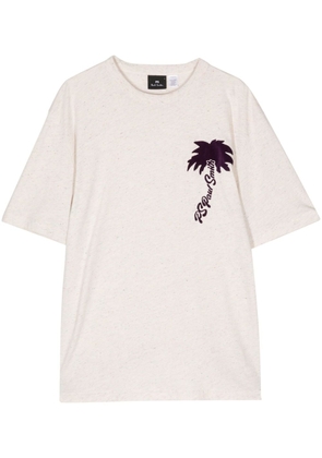 PS Paul Smith Palm Tree-print cotton nep T-shirt - Neutrals