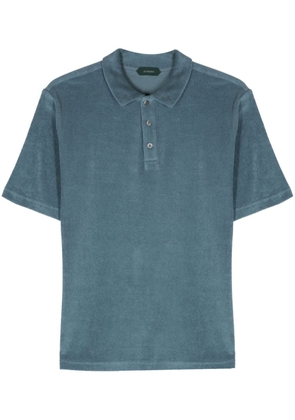 Zanone terry-cloth cotton polo shirt - Blue