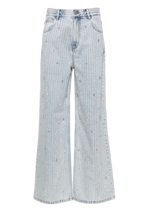 SANDRO rhinestone-embellished wide-leg jeans - Blue