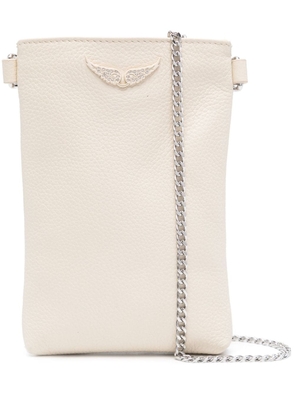 Zadig&Voltaire Rock leather phone pouch - Neutrals
