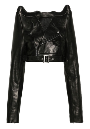 Rick Owens Tec Micro cropped biker jacket - Black