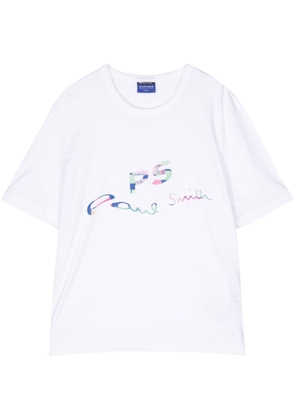 PS Paul Smith Wave Logo-print Supima-cotton T-shirt - White