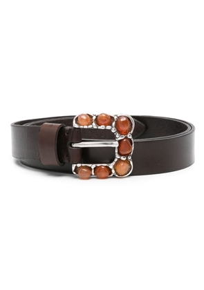 P.A.R.O.S.H. bead-embellished leather belt - Brown